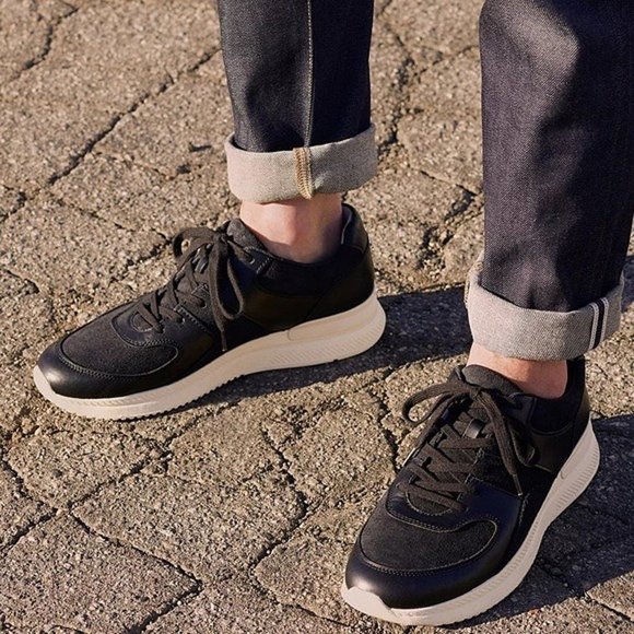 Everlane Other - O by Everlane The Trainers Black Leather Sneakers Sz 12
